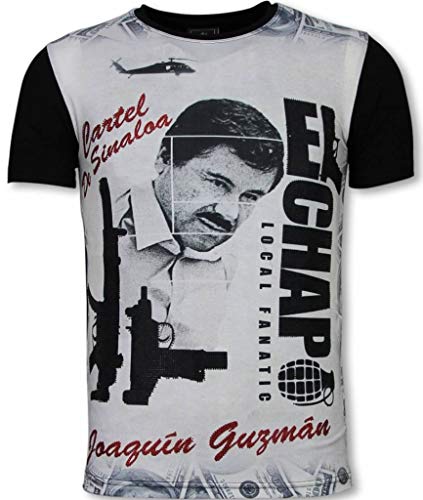 Local Fanatic El Chapo – Digital Rhinestone Camisetas Personalizadas – Negro