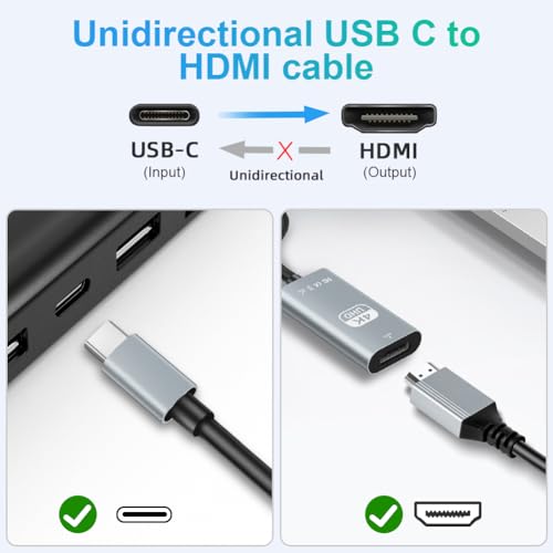 Image of AXFEE USB C to HDMI 4K Adapter, Type C to HDMI Adapter with Audio Video Output Compatible with iPhone 16 /15Pro /Max, MacBook iPad Pro, iPad Mini 6, Surface Pro /Go, S23, Pixelbook