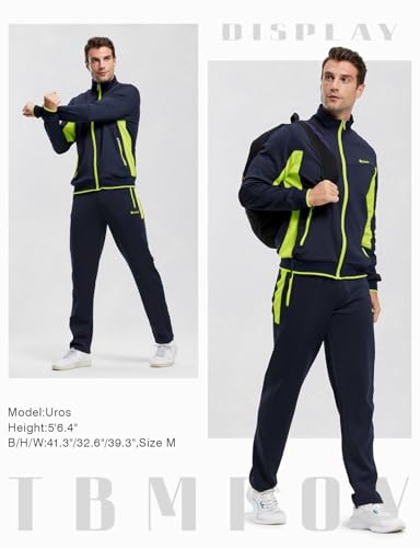 Image of TBMPOY Men's Tracksuit Athletic Sports Casual Full Zip Sweatsuit