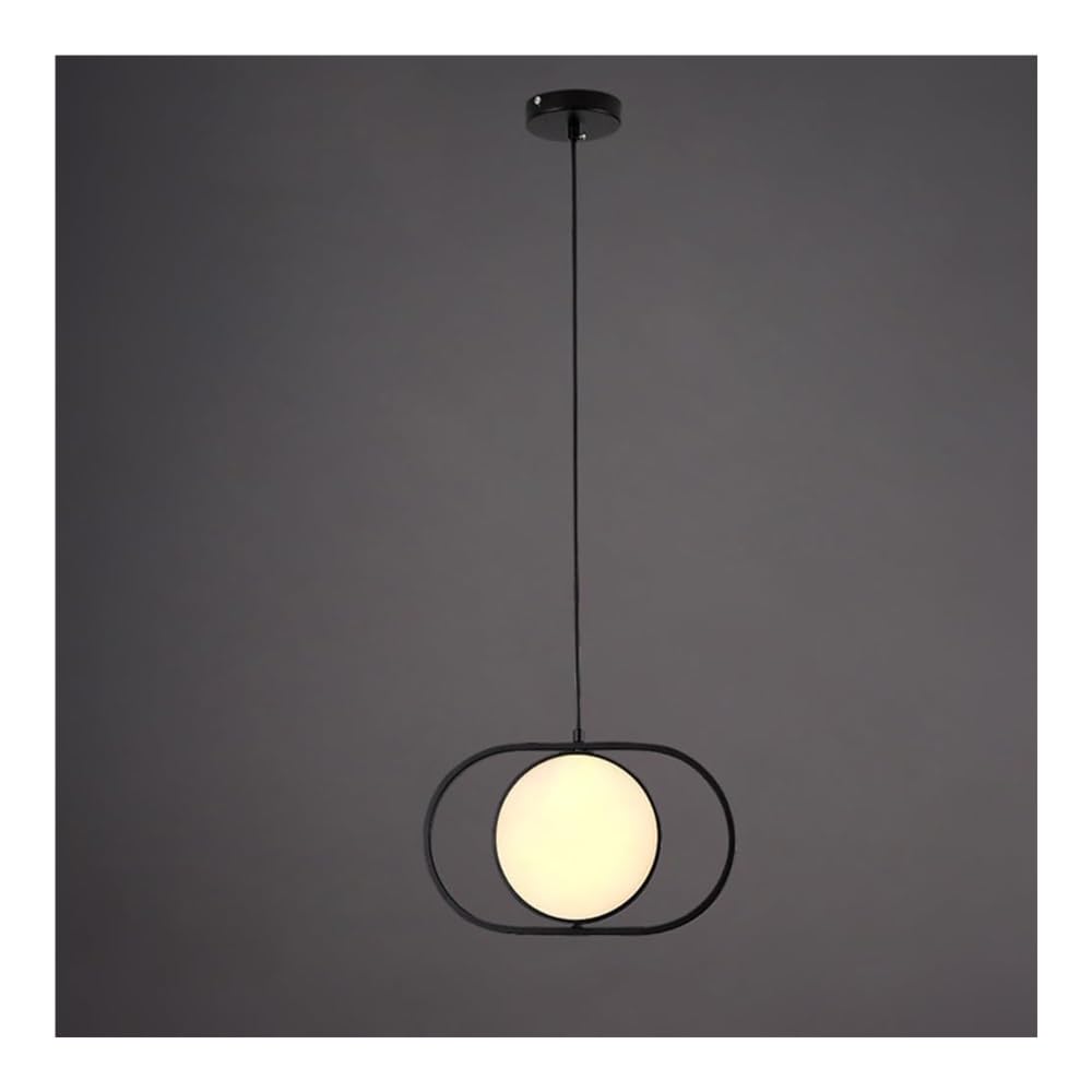 Black Bedroom Ceiling Light - LED Ring Pendant Light - Modern Adjustable Acrylic Ceiling Hanging Lamp - Kitchen Island Lightingd(Large,Horizontal)