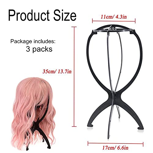 Wig Holder Wig Stand For Wigs Wig Stand Portable Wig Head Stand For Women Collapsible Wig Holder Durable Wig Display [3 Pack] #TOP4