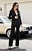 Aotasely Women's 2 Piece Suits Business Casual Outfits Straight Wide Leg Pants Suits Professional Office Work Outfits Black