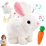 HBSFBH Jouet Interactif Lapin de Paques, 18cm Lapin en Peluche interactif, Jouet de Lapin électrique, Lapin Jouet Interactif Éducatif, Jouet de Lapin Électrique Animal, pour Câliner, Accompagner