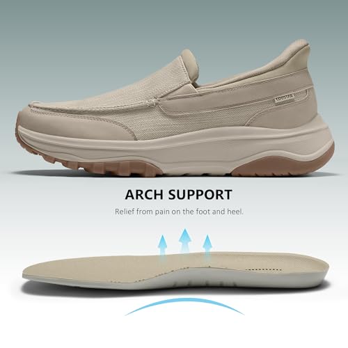 Image of Coostar Slip On Shoes for Men Orthopedic Walking Loafers with Arch Support Canvas Shoe Casual