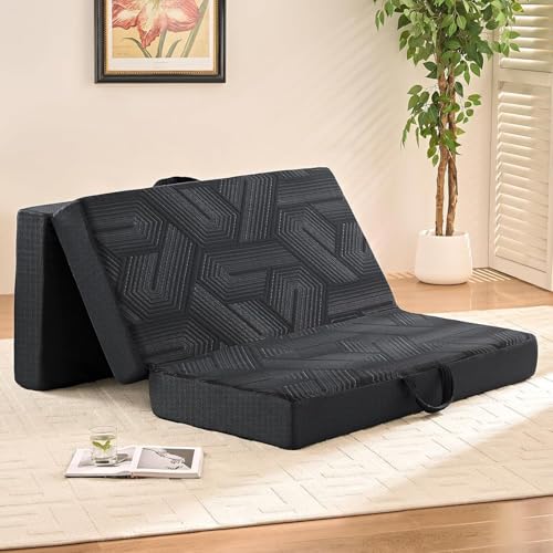 Image of Foldable Mattress Queen Size,4 in Tri Folding Memory Foam Mattress