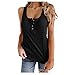 XUNN Camiseta de tirantes para mujer, sexy, de verano, sin mangas, estilo túnica, informal, con botones Negro S