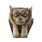 Gargoyle Sculpture Flower Pot, Gothic Figure Resin Crafts Statues Garden Flowerpot Outdoor Decor, Demon Planters Succulent Pots Head Decoration for Garden Yard Patio Lawn Balcony Courtyard (Brown)