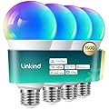 Linkind Matter Smart RGBTW Bulb,1600LM 100W Smart Light Bulbs, Work with Alexa/Apple Home/Google Home, LED Color Changing Bulbs Music Sync, 2.4GHz Wi-Fi Light Bulbs LED 14W, A21 E26, 4Pack