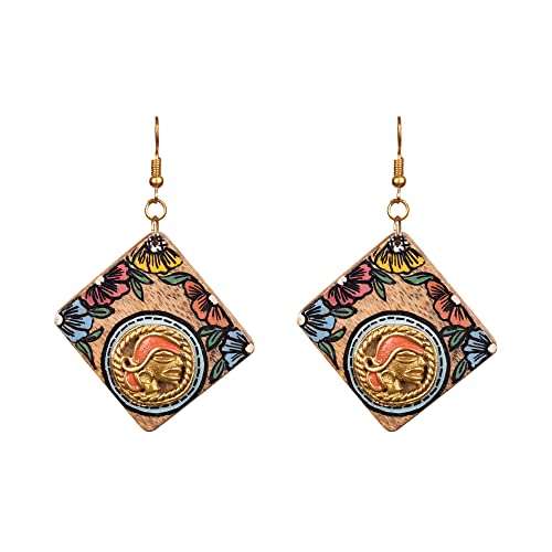 Image of Handcrafted Tribal Wooden Earrings Collection for Women - Butterfly, Princess & Modern Geometric Statement Designs