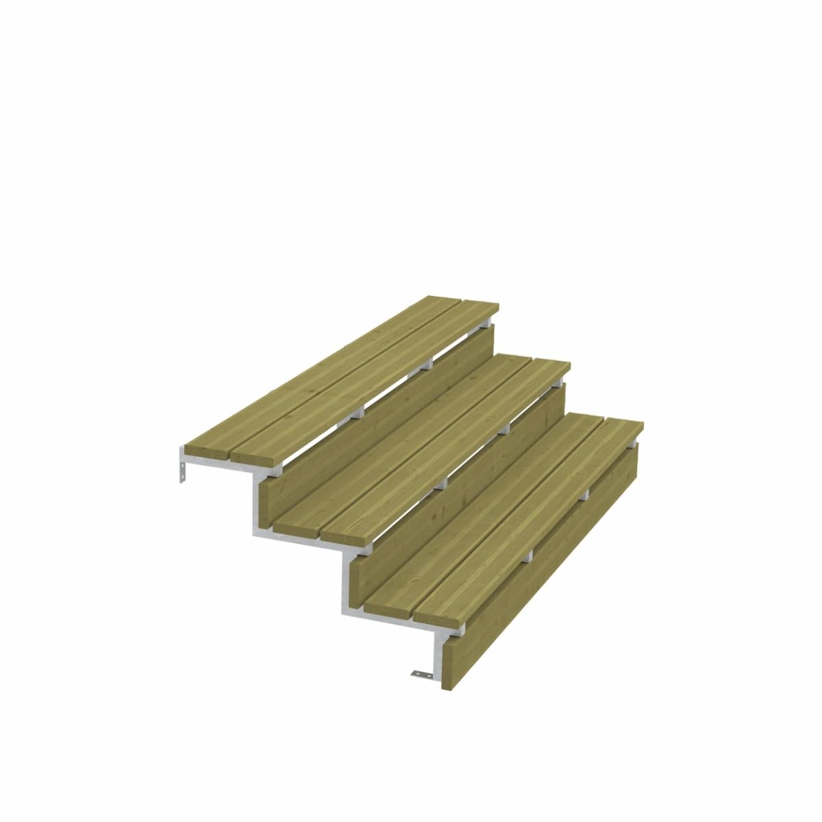 Set da 2 pezzi - Cosciale acciaio zincato – 3 gradini – H51cm-Vinuovo