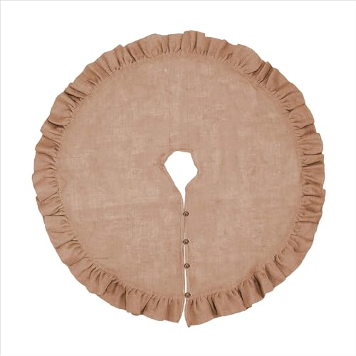 Fennco Styles Holiday Décor Ruffled Jute Christmas Tree Skirt 53