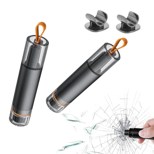 STFALI Martillo de emergencia, martillo de seguridad con cortador de cinturón, punzón de resorte con cortador de cinturón, martillo de emergencia con cortador de cinturón 2 en 1