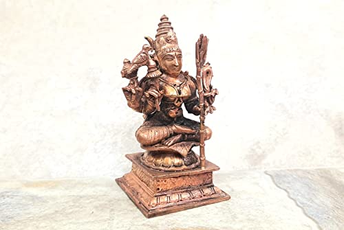 Image of Copper Idols, 10cm, Copper Handmade Kamakshi 435grams, Patina Antique Finish, Pack of 1 Piece