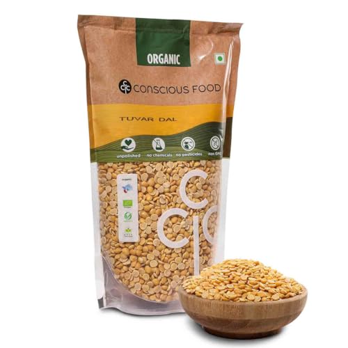 Image of Conscious Food Organic Toor Dal | 1kg | Unpolished | Certified Organic | Tuvar Dal, Arhar Dal, Tur Dal, Pigeon Pea