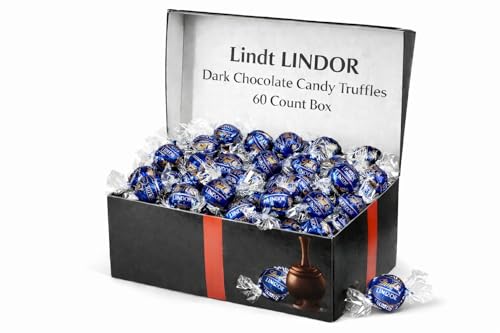 Dark Chocolate Lind.tTruffles In Gift Box - Premium Dark Chocolate Truffles, Candy - 60 Count in a Gift Box