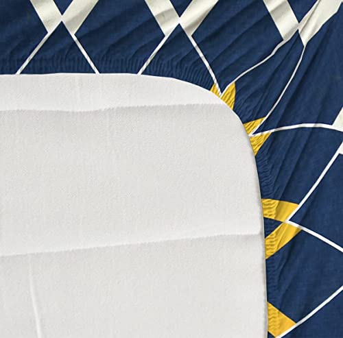 Image of Jashan Elastic King Size Fitted bedsheets with 2 Pillow Cover | King Size bedsheets | 100% Glace Cotton | Fitted bedsheet Cotton King 72 inch x 78 inch inches (Double Elastic Bedsheet, Multi-10)