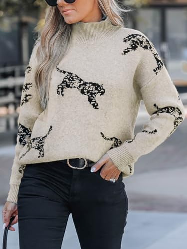 Image of CUPSHE Womens Sweaters Mock Neck Knitted Pullover