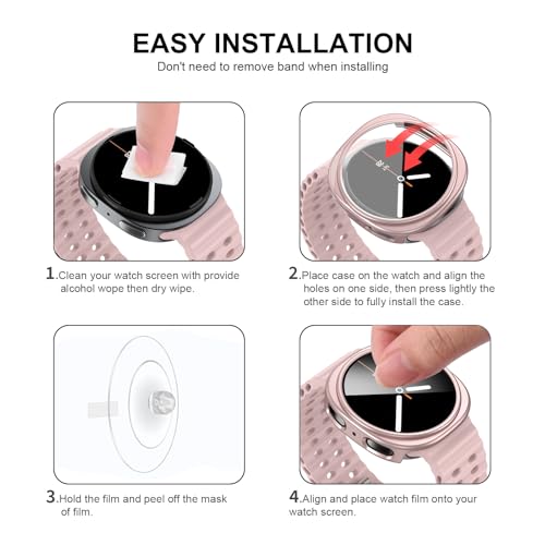 Protection pour Samsung Galaxy Watch 8 44mm avec film en verre trempé anti-buée JERXUN