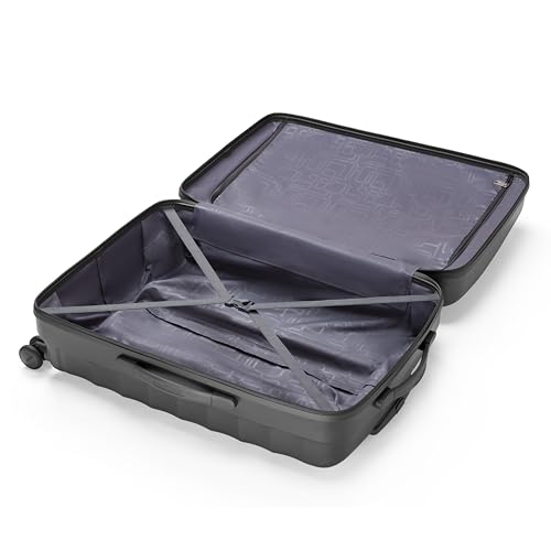 Image of American Tourister Barcelona | Check-in Trolley Bag (69 cm) | 360 8 Wheel Travel Luggage | Hard Case Polycarbonate Suitcase | Mounted Combination Lock | Gun Metal