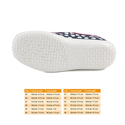 Klaudia 5817 Little Girls' White Hearts Pattern on Navy Blue Natural Canvas Hook-and-Loop Mary Jane Flat3