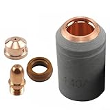 A141 Kit de consumibles de puntas y boquillas de corte de plasma, juego de 4 piezas con electrodo, boquilla (1,1 mm/1,4 mm/1,7 mm/1,9 mm), escudo protector, remolino para anillo (1,7 mm)