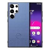 HAMEXLN Hülle Für Samsung Galaxy S26 Ultra/S26+/S26, Ultradünnes Lederhülle Stoffmuster Kameraschutz Stossfest Handyhüllen,Blau,S26 Ultra