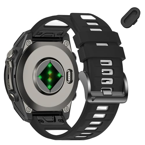 VELEYOK 26mm Watchbands Compatible With Garmin Fenix 8 Pro/Quatix 8 51mm/Fenix 7X Pro/7X/6X Pro/6X/5X Plus/5X/3 HR,Silicone Quick-Fit Strap for tactix 8 51mm/7 pro/Enduro 3 2/Descent Mk3i-51mm/Mk2i