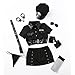 SENJIY sexy police lingerie for women costume outfit anime Cosplay Cop officer Uniform Underwear woman Roleplay PU Leather Skirt Halloween Top Dress set with hat belt Stocking Black