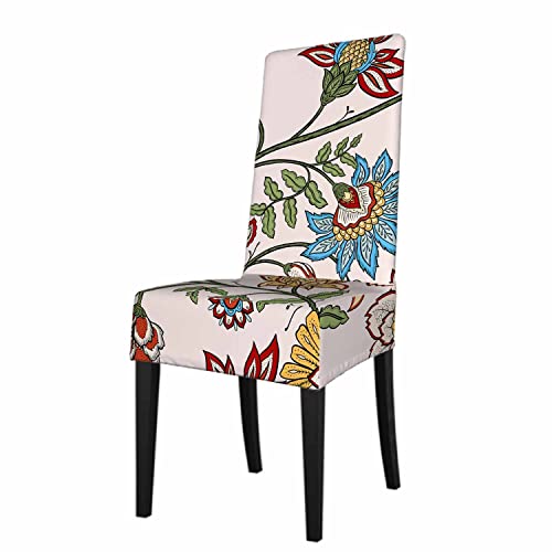Numland Blue Red Paisley Dining Room Chair Cover Oriental Bohemian Floral Blossom Anti-Dust Seat Protector For Home, Party,Office,Ceremony,Banquet1 Pack 100% Polyester #TOP20