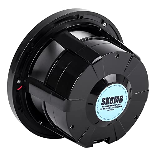Image of Skar Audio SK8MB 8 inch 2-Way Marine Full Range 500 Watt Coaxial Speakers, Pair (Black)