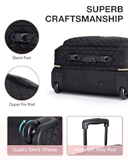 BAGSMART Rolling Laptop Bag Women, Rolling Briefcase for Women, 17.3 Inch Laptop Bag with Wheels Computer Bag Laptop Case for Work Travel Business