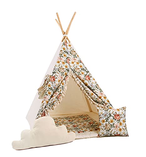 Sówka | Tente Tipi pour Filles Et Garçons | Ensemble de Maison de Jeu Portable pour Enfants de 5 Accessoires | Cadeau pour Les Enfants | Bonbons Cover