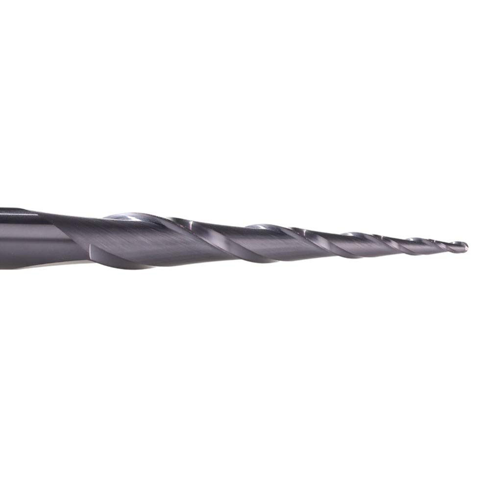 Stożkowy frez końcowy, Frez stożkowy z węglika spiekanego 3,175-8 mm R0,25-R2 Frez CNC Drewno Metal(R1.5-47-D8-TiAlN)
