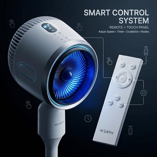 Image of MORPH 707 Smart Fan with Cooling, Heating & Mist (Humidifier) | 120 Airflow, Remote Control, 3 Speed Modes, LED Display, Tower Fan for Home & Office (White)
