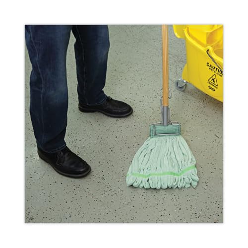 Image of Boardwalk BWKMWTMGCT Microfiber Looped-End Wet Mop Heads, Medium, Green (Carton of 12)