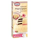 Dr. Oetker Lübecker Marzipan Rohmasse, 200 g, Marzipan-Rohmasse mit 53% Mandeln, zum Backen und Dekorieren von Torten, Kuchen & Gebäck, Qualität aus Lübeck, vegan