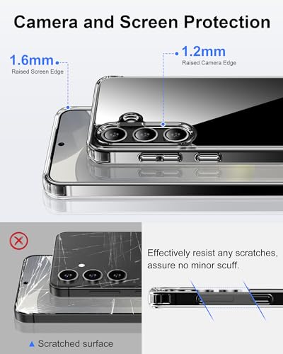 HOOMIL for Samsung Galaxy S24 5G (6.2-Inch) Case Clear [Anti-Yellowing] Anti-Scratch Transparent Hard Back and Soft Edge [Military Grade Drop Protection] Shockproof Phone Cover - Crystal Clear - Thumbnail 6