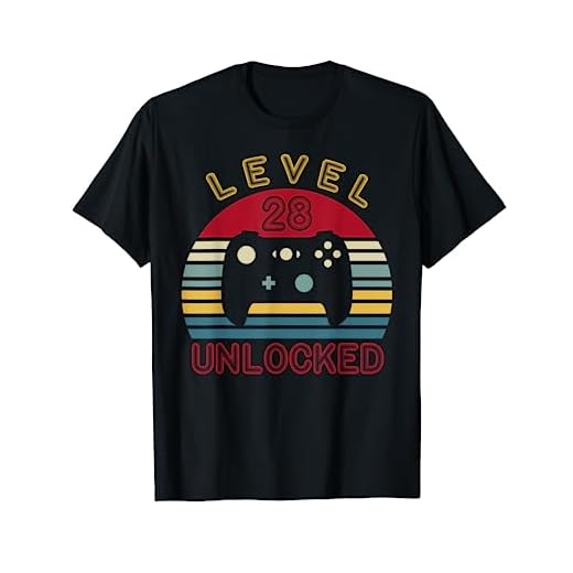 Regalo de cumpleaños de 28 años para videojugador nivel 28 desbloqueado Camiseta