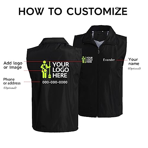 Custom Cleaning Company Uniforms Vest Personalized Logo for Cleaners, Branded Workwear, Volunteer Activity Vest, Polyester2
