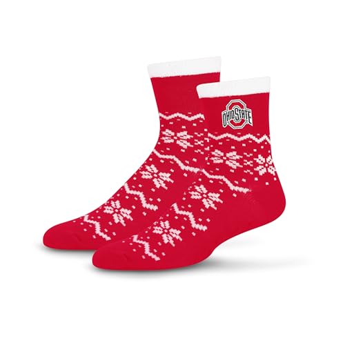 For Bare Feet NCAA OHIO STATE BUCKEYES Snowflake Lane Cozy Cabin Sock Team Color OSFM