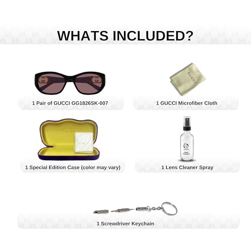 Gucci GG1826SK Designer Fashion Sunglasses for Women Eyewear with eSHADES Kit - Embrace Sophistication and Elegance3