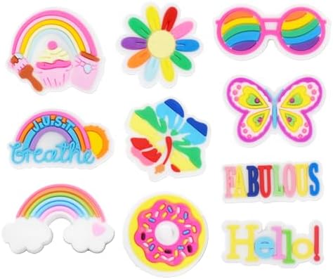 Cute Multi colorful shoe charms PVC shoe Decoration DIY clog Sand...