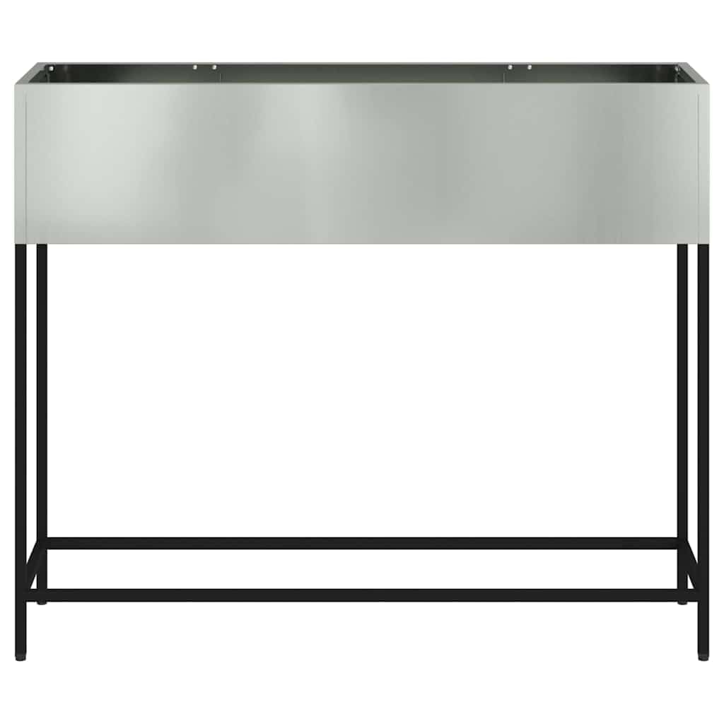 vidaXL Jardinera Elevada Plateado 100 x 26 x 82 cm Acero Galvanizado, Soporte de Plantas Duradero para jardín y terraza, Decorativo, Ideal para Espacios Verdes al Aire Libre