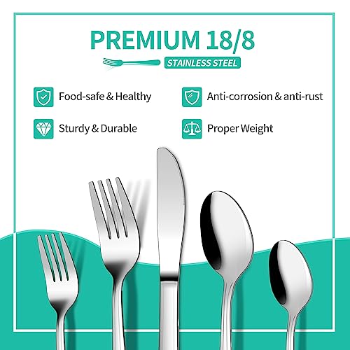 20-Piece-Silverware-Set-ENLOY-Stainless-Steel-Flatware-Set-Service-for-4-Stripes-Cutlery-Utensil-Set-Kitchen-Utensil-Set-Include-Knife-Fork-Spoon-Mirror-Polished-Dishwasher-Safe