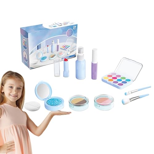 Veeteah Juego de maquillaje infantil para niñas, juego de cosméticos de rol, juego de maquillaje para niñas pequeñas | Juegos de maquillaje ligeros para niños pequeños, niñas y familias