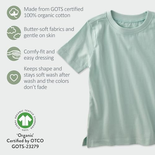 Image of Butterblu Taylor 5-Pack Toddler Short Sleeve T-Shirts 100% Organic Cotton for Toddler Boys and Girls