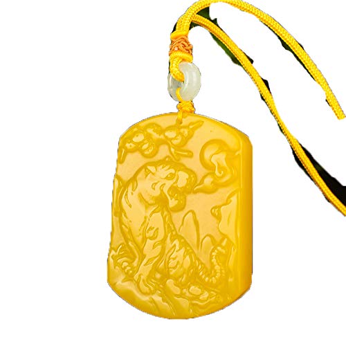 Pendentif tigre et dragon en jade Hetian véritable pour homme et femme