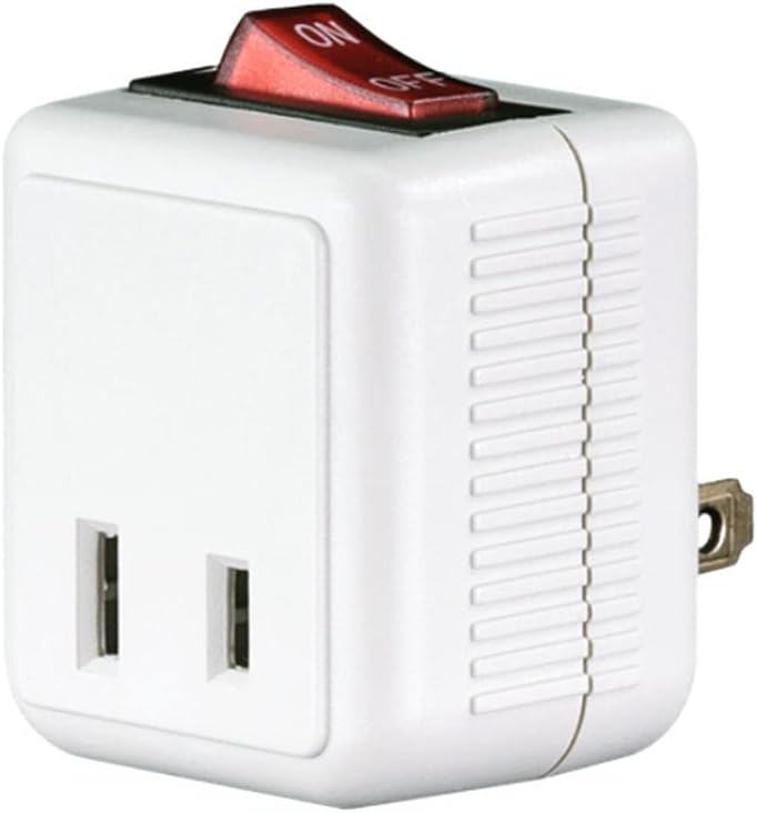 6 Pk x Single Port Plug Outlet Wall Tap Adapter Lighted Switch Power On Off