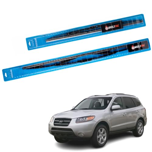 Image of Windshield Car Wiper Blades Metal Frame Water Repellant Cleaning Wiper Blades Refills Best for Hyundai Santa Fe (Cm) (2006-2009) Dr 24 inch /Pa 18 inch