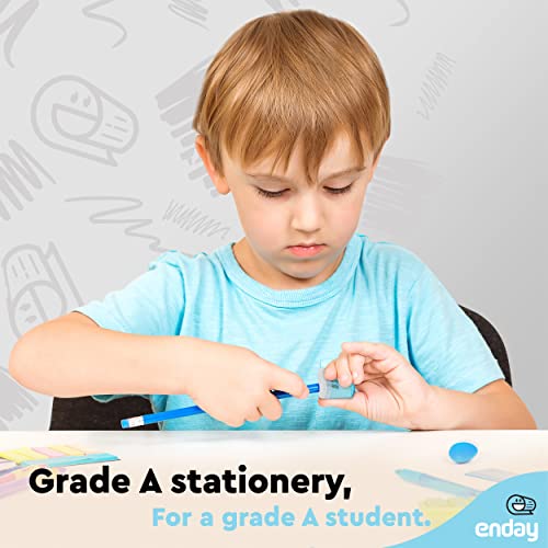 Enday 0696 Pencil Sharpener Dual Hole Manual Blue, Jumbo Crayon Sharpener thumb #5